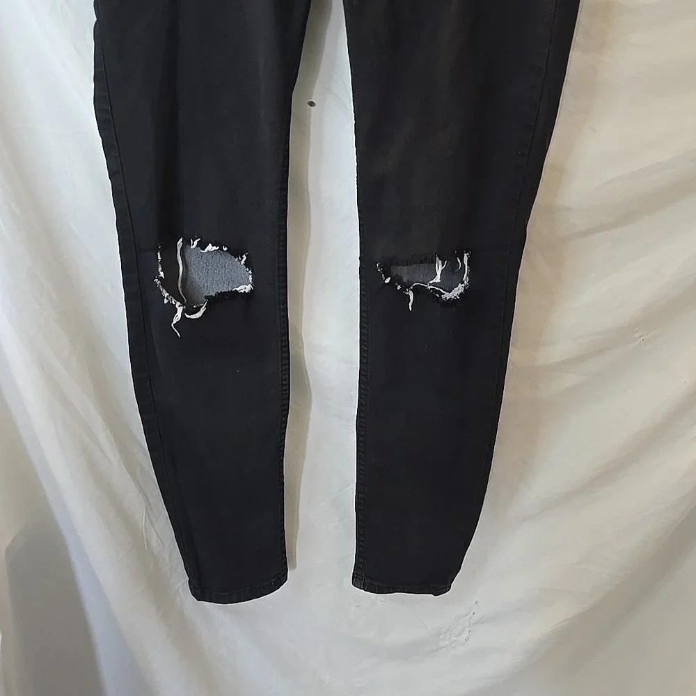Free People Women's Distressed Skinny Ankle Jean Black Size‎ 28 Festival Grunge